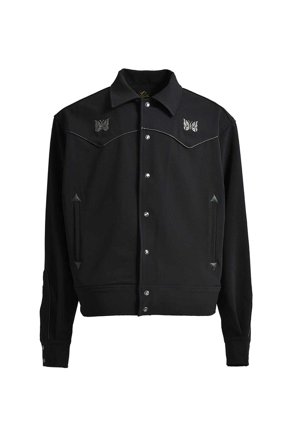 PIPING COWBOY JACKET - POLY DOUBLE CLOTH / C-BLK