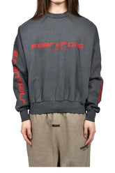 CROPPED RELAXED SWEATSHIRT / IRON GRAY
