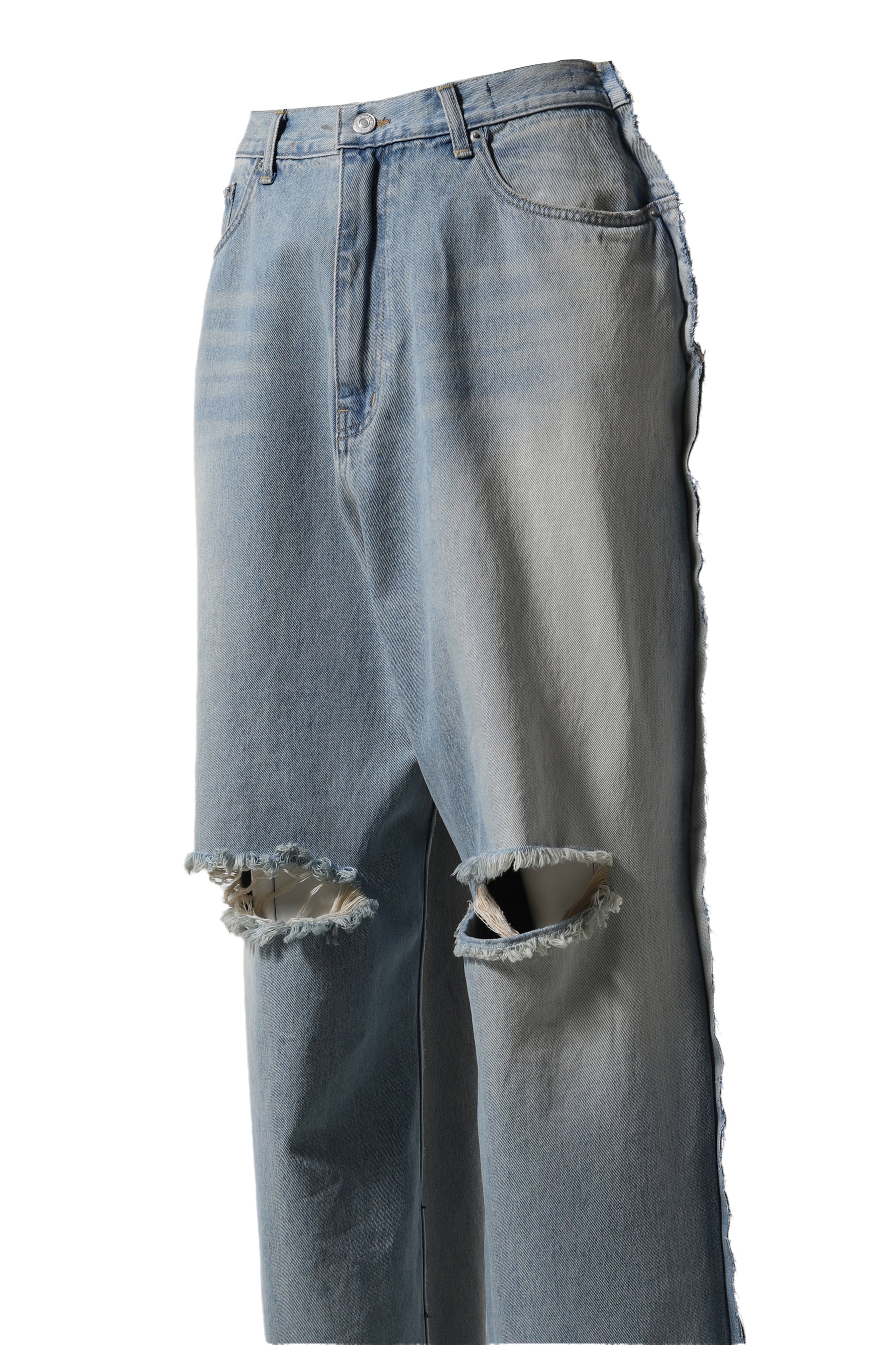 TWO FACED DENIM PANTS / BLU