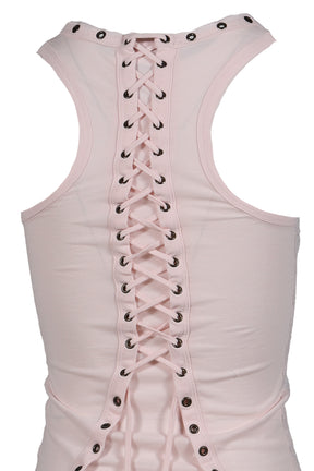 Lace Jersey Vest / Pink