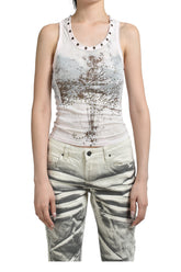 Lace Jersey Vest / Pink