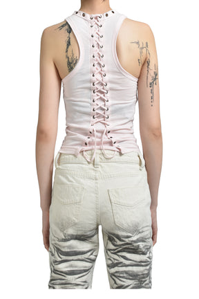 Lace Jersey Vest / Pink