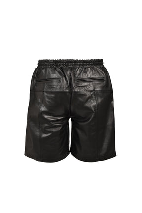 LEATHER SHORTS / BLK