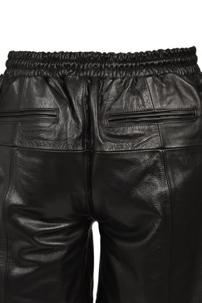 LEATHER SHORTS / BLK