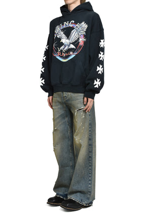 NOTTING HILL EAGLE HOODIE / VTG BLK