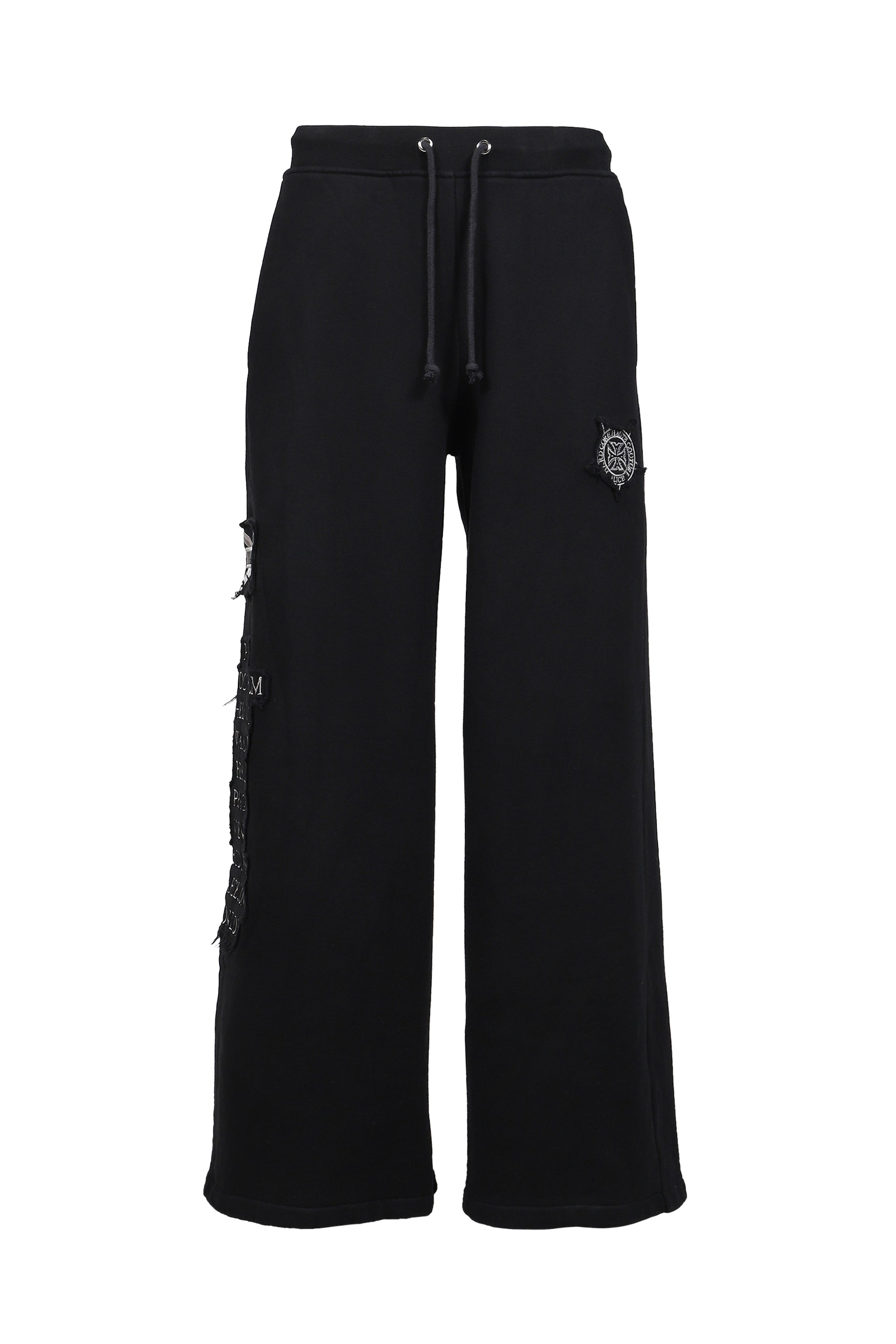 EURO TRIPPED PATCHED LOUNGE PANTS / BLK