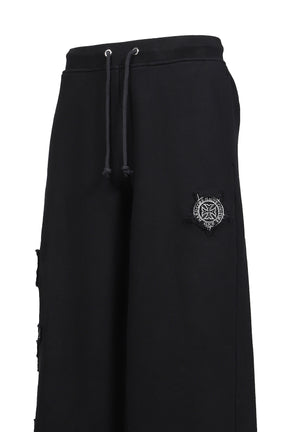 EURO TRIPPED PATCHED LOUNGE PANTS / BLK
