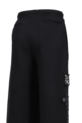 EURO TRIPPED PATCHED LOUNGE PANTS / BLK