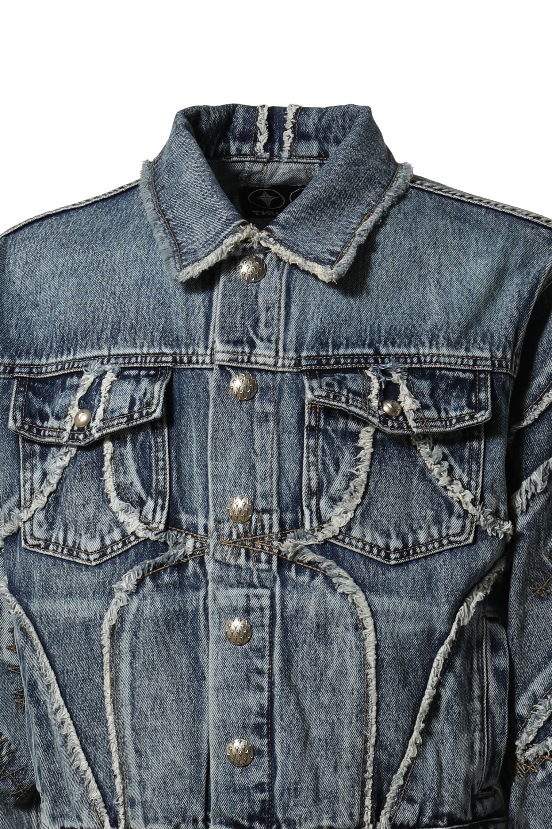 THUG CLUB FW23 TRIBAL DENIM JACKET / BLU -NUBIAN