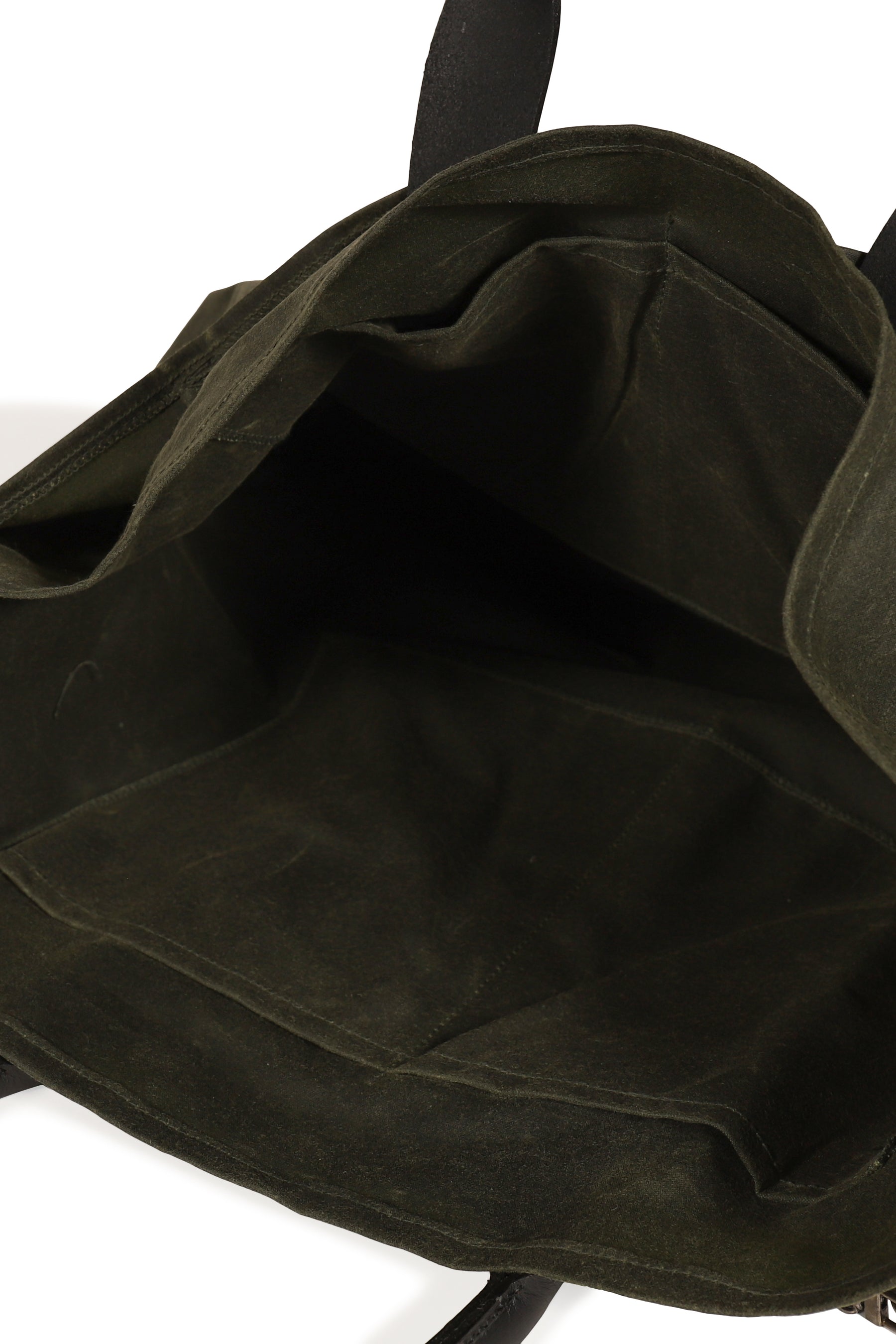 U BROKE ME WAXED CANVAS TOTE BAG / GRN