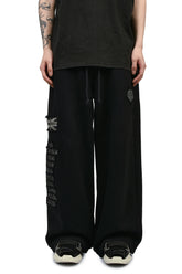 EURO TRIPPED PATCHED LOUNGE PANTS / BLK