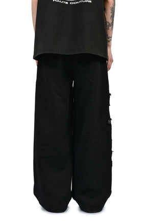 EURO TRIPPED PATCHED LOUNGE PANTS / BLK