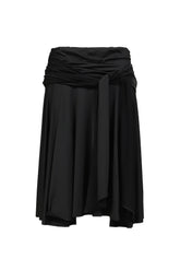 DRAPED WAVE SKIRT / BLK