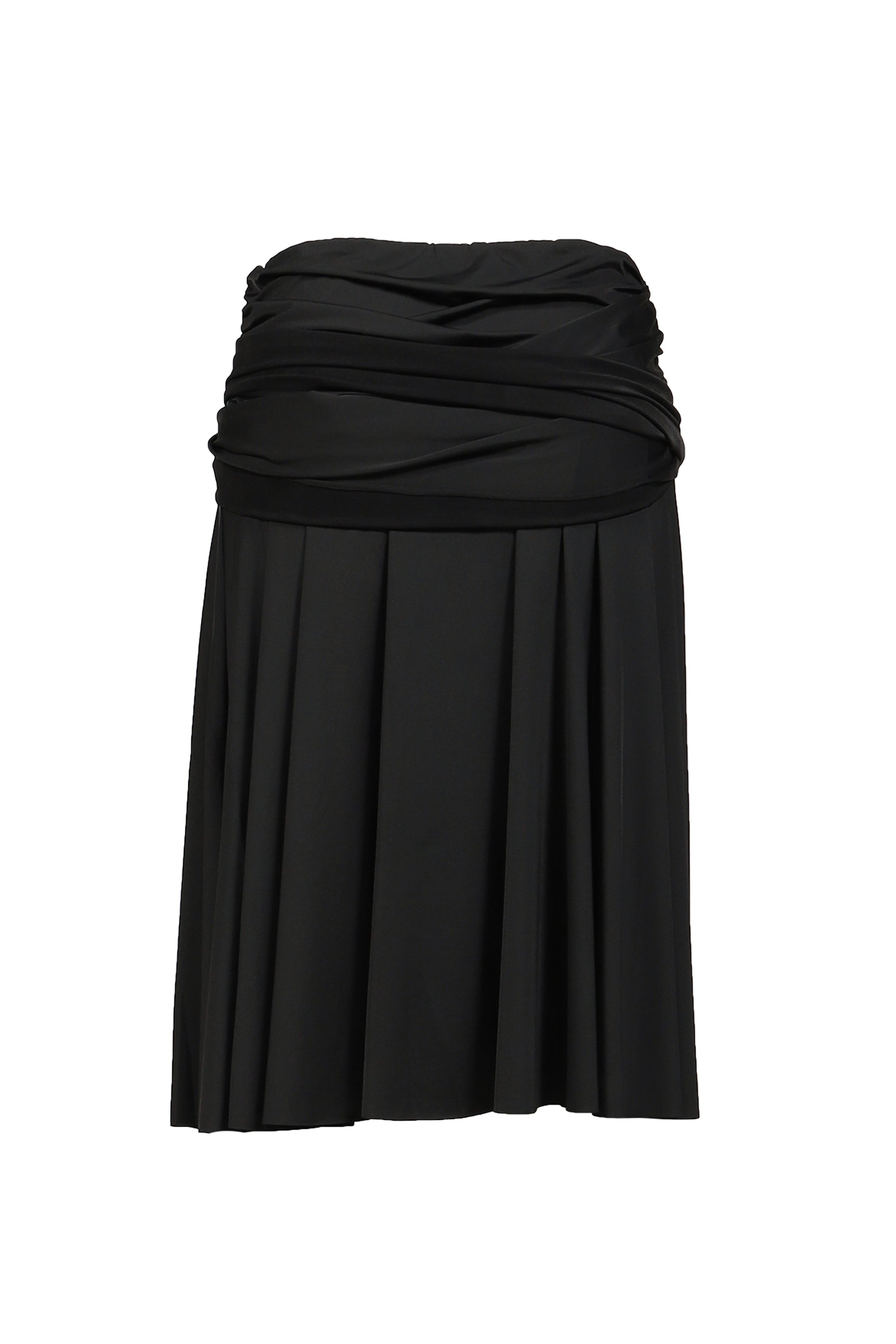 DRAPED WAVE SKIRT / BLK