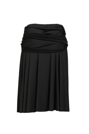 DRAPED WAVE SKIRT / BLK