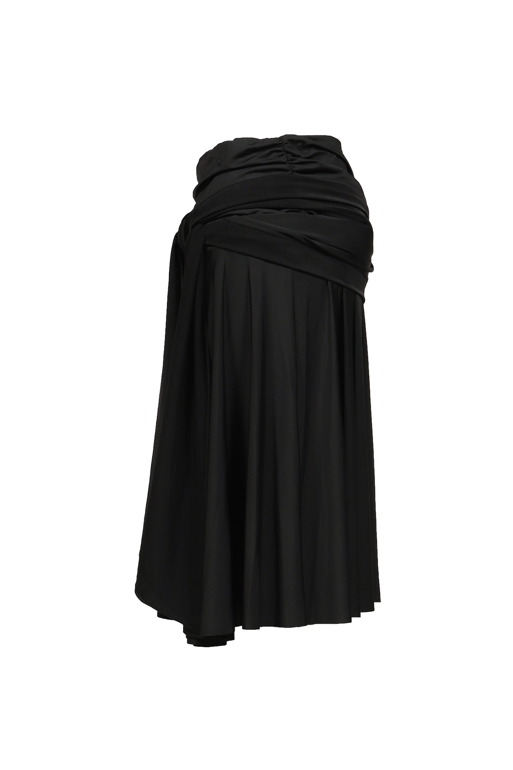DRAPED WAVE SKIRT / BLK