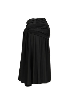 DRAPED WAVE SKIRT / BLK
