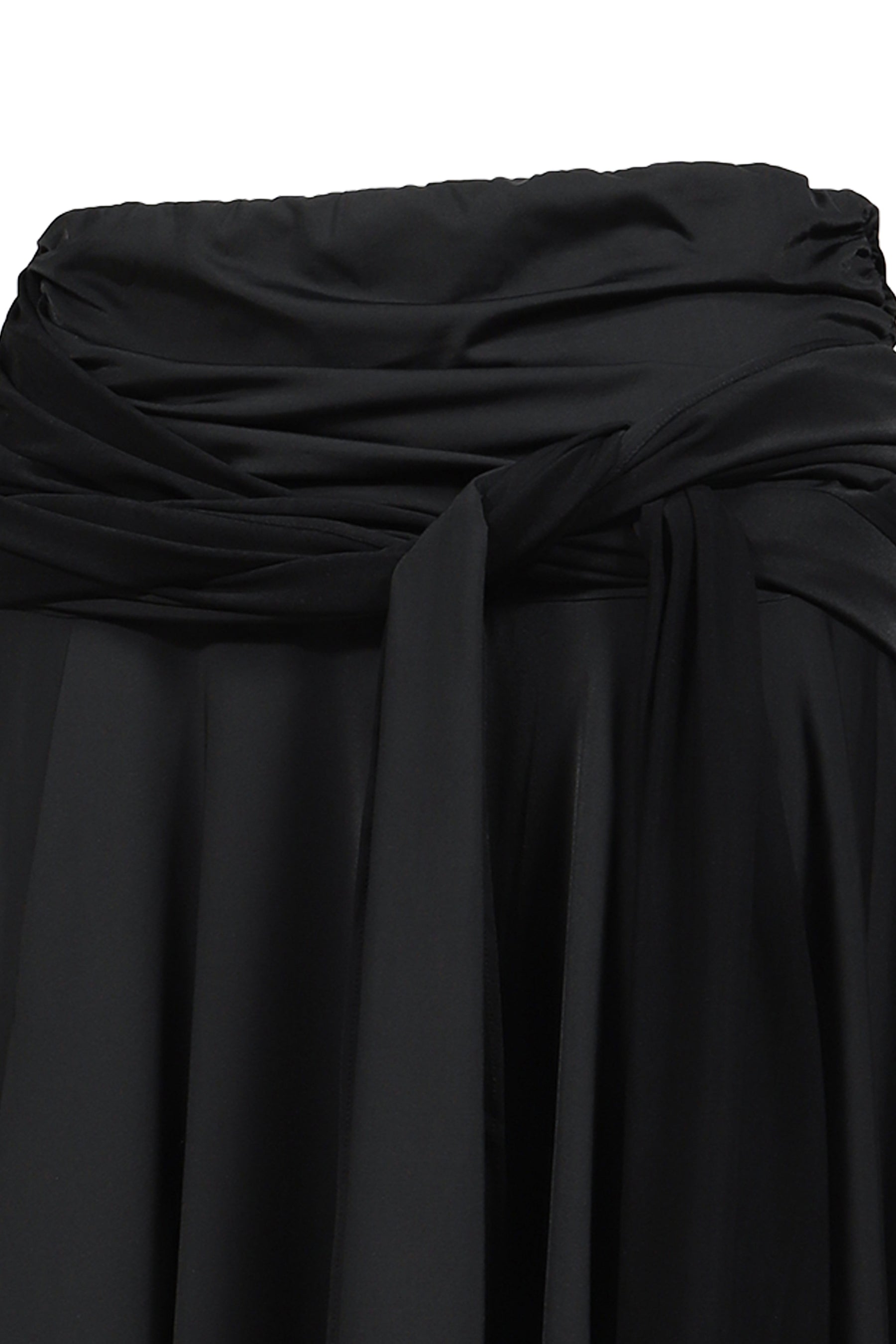 DRAPED WAVE SKIRT / BLK