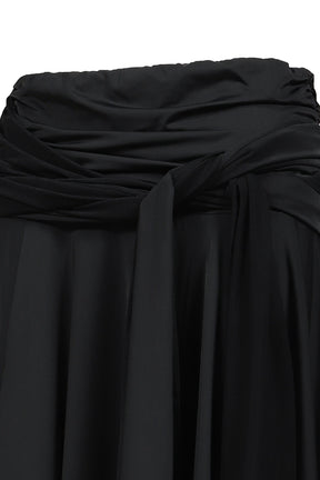 DRAPED WAVE SKIRT / BLK