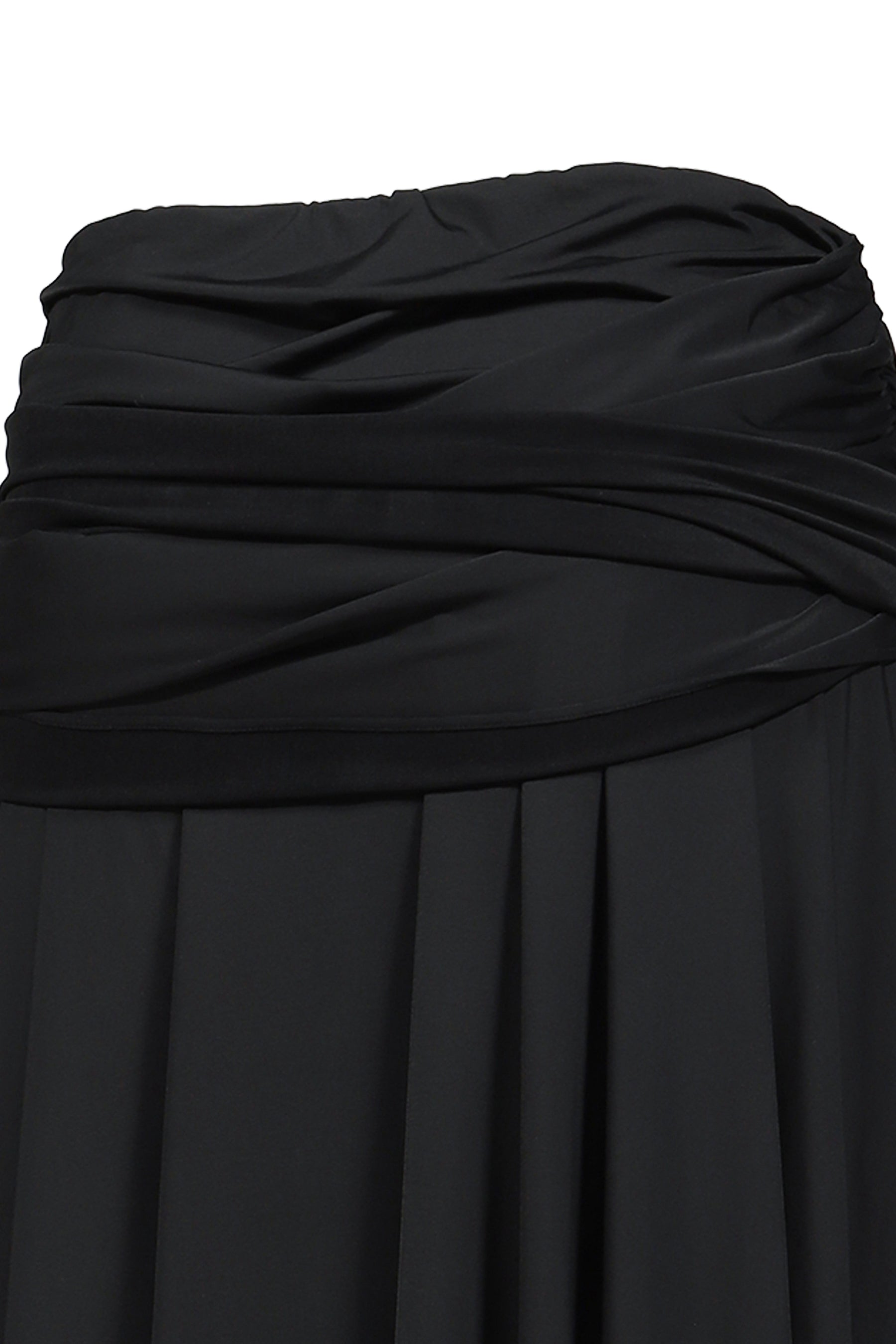 DRAPED WAVE SKIRT / BLK