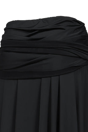 DRAPED WAVE SKIRT / BLK