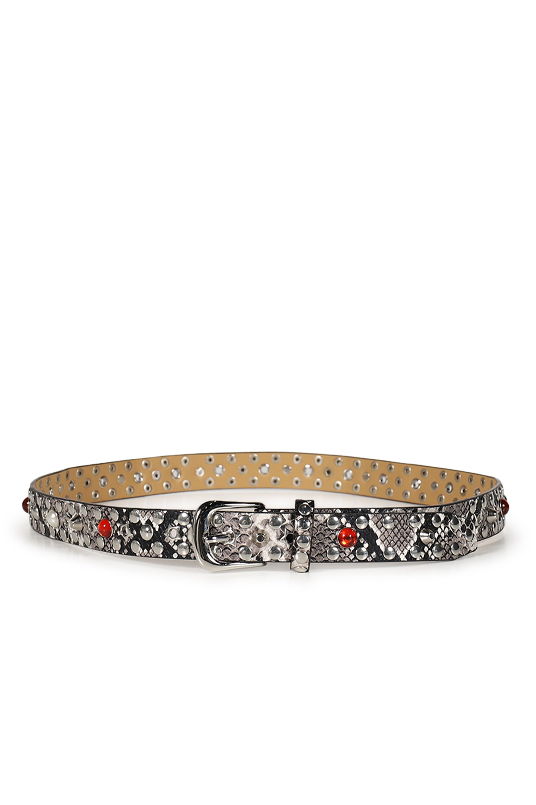 SNAKE STAR STUDDED BELT / GRY MULTI