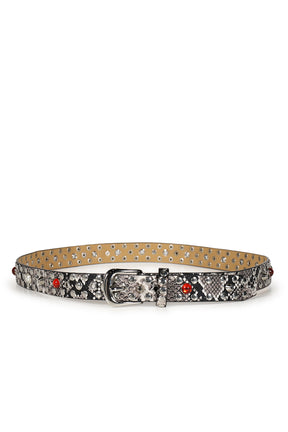 SNAKE STAR STUDDED BELT / GRY MULTI