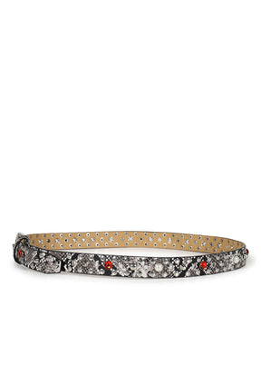 SNAKE STAR STUDDED BELT / GRY MULTI