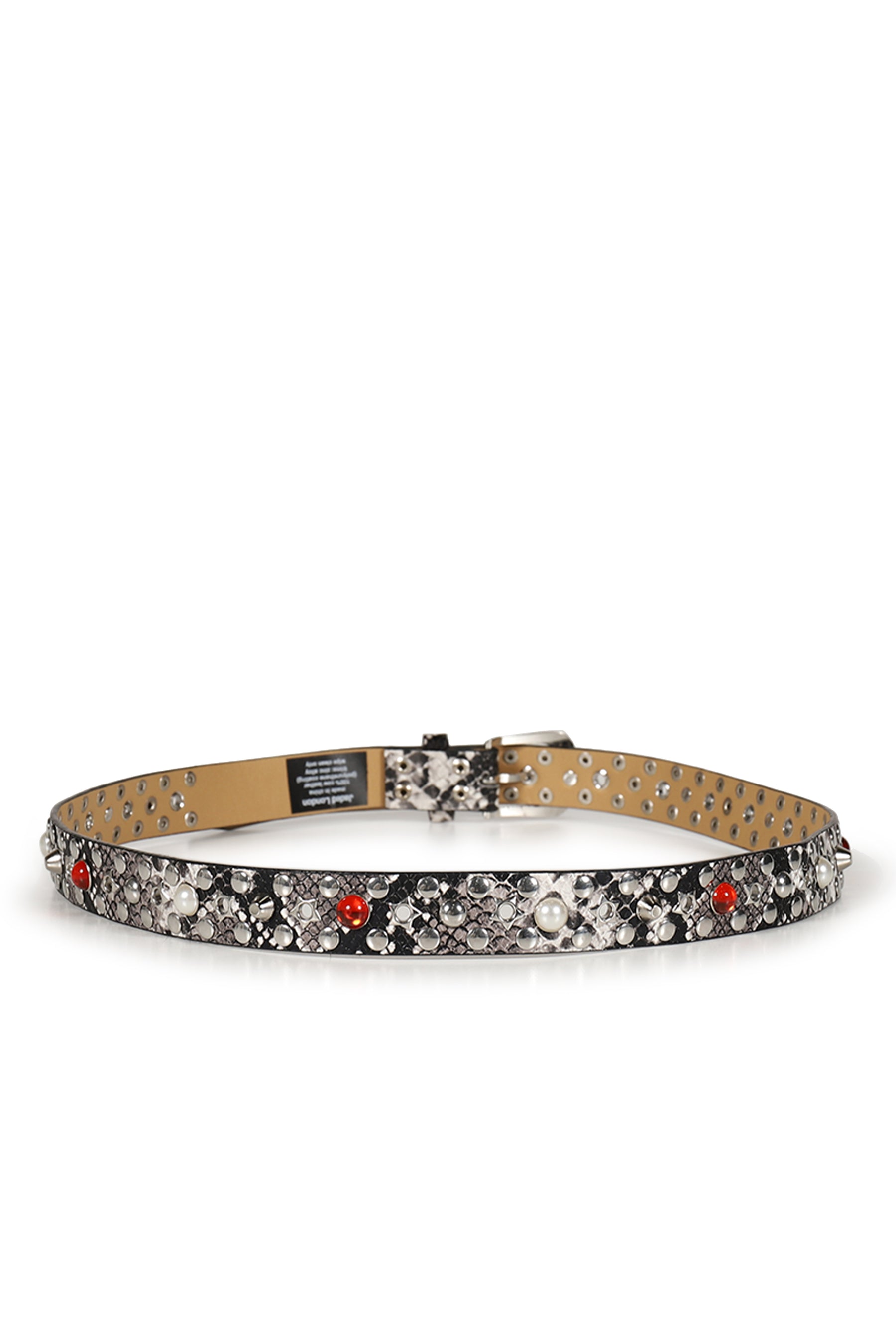 SNAKE STAR STUDDED BELT / GRY MULTI