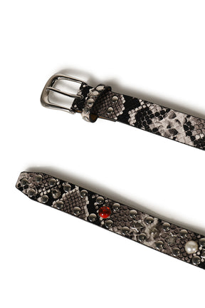 SNAKE STAR STUDDED BELT / GRY MULTI