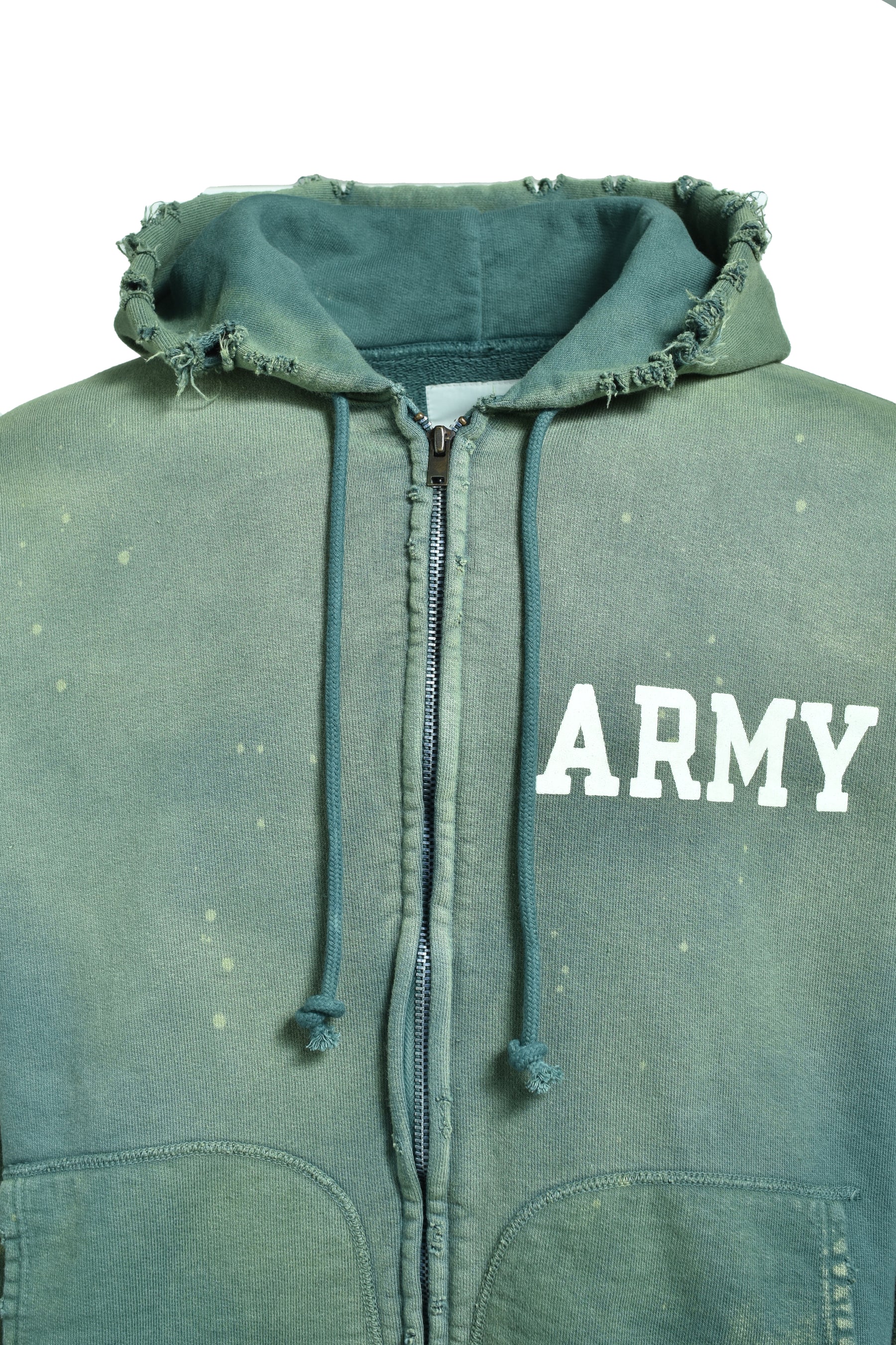 ARMY ZIP HOODIE AGED / AGED GRN