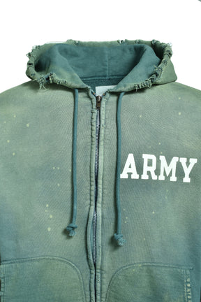 ARMY ZIP HOODIE AGED / AGED GRN