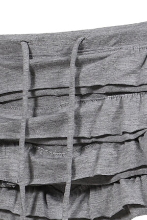 DECONSTRUCTED JERSEY FRILL BLOOMERS - GREY / GRY