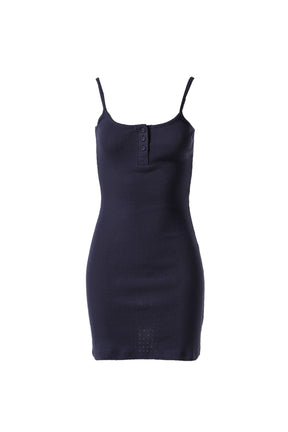 PROVINCE EYELET CAMI DRESS  / NAVY