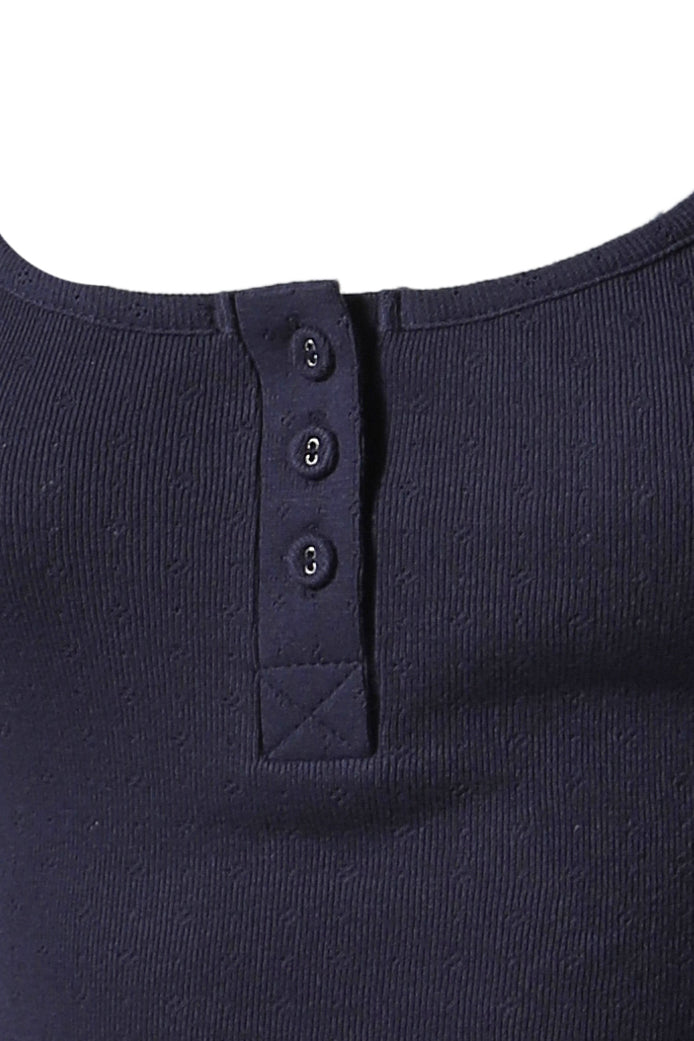 PROVINCE EYELET CAMI DRESS  / NAVY