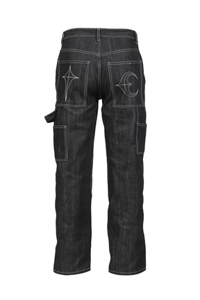 ANGELS STUDDED WORK PANTS / BLK 