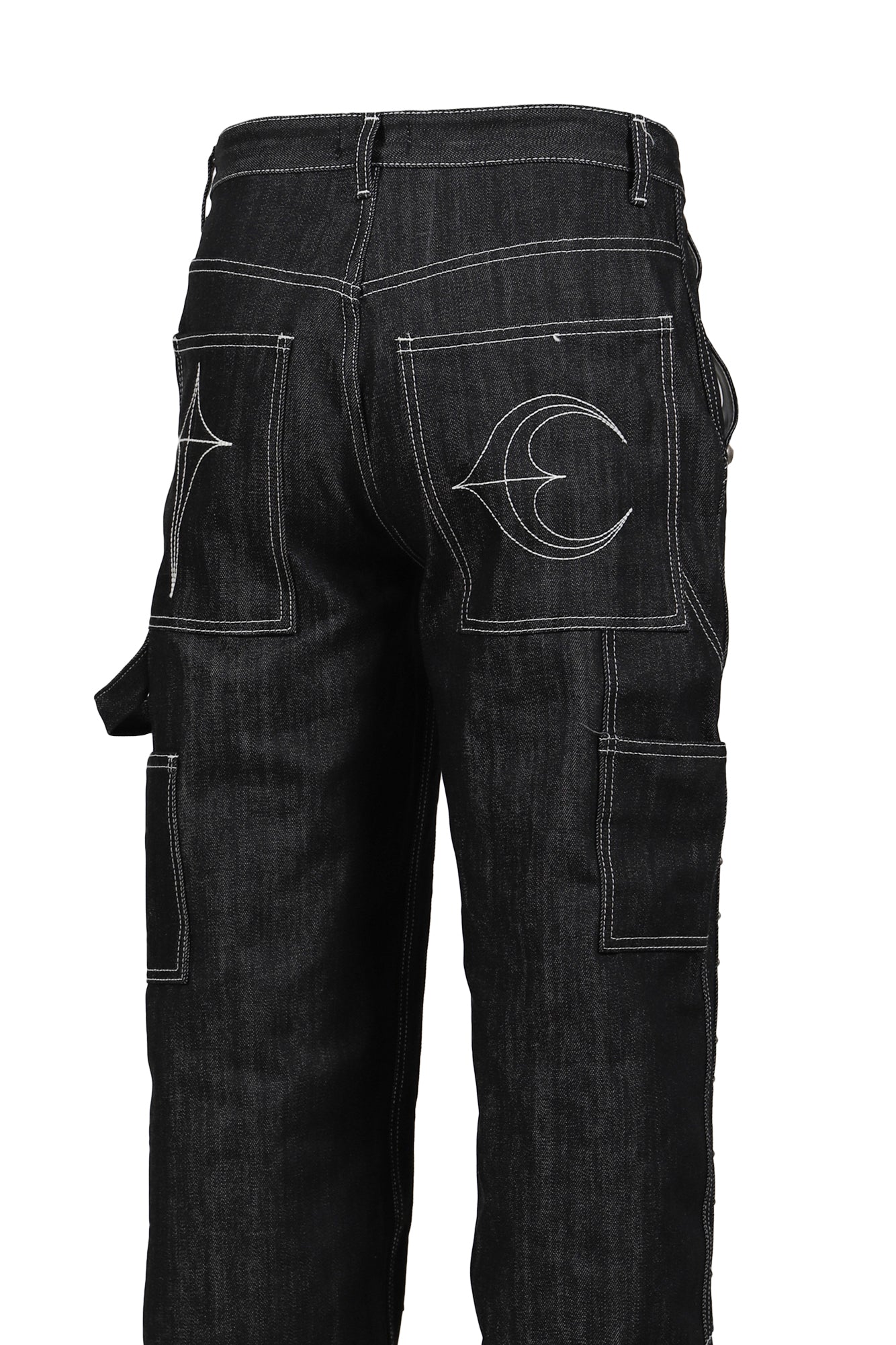 ANGELS STUDDED WORK PANTS / BLK 