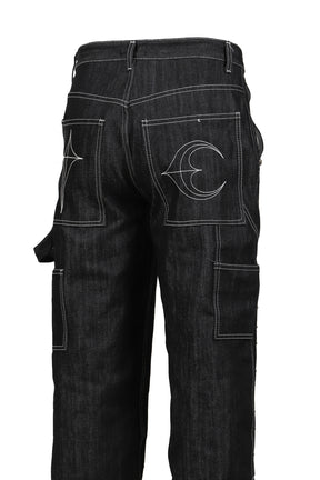 ANGELS STUDDED WORK PANTS / BLK 