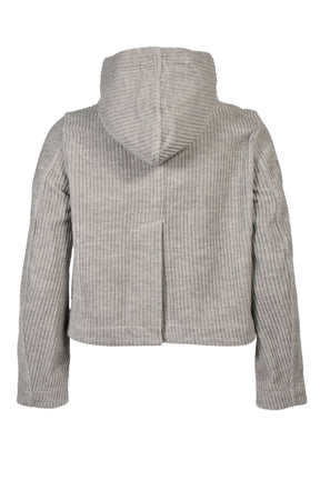 CORDUROY WORKER'S HOODED JACKET / HEATHER GRY