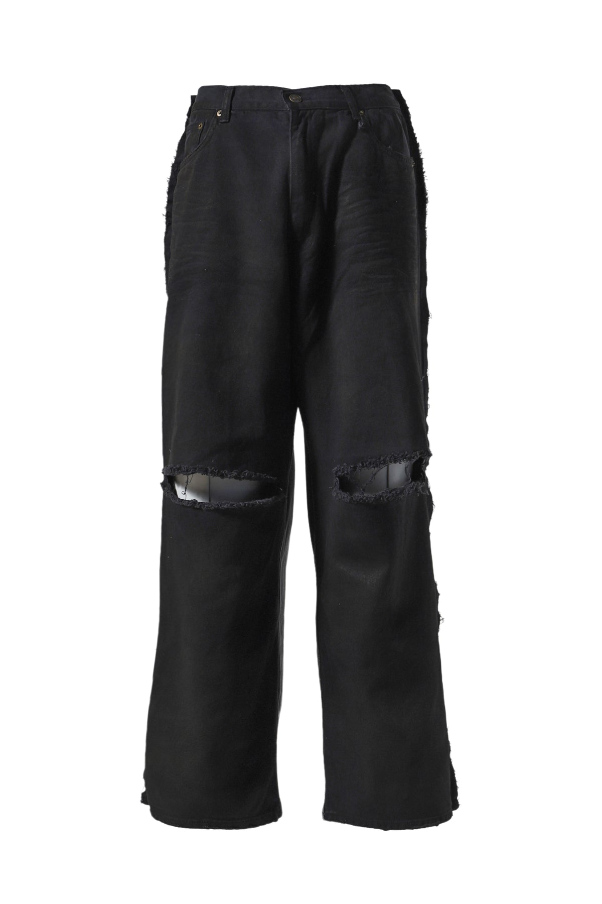 TWO FACED DENIM PANTS / BLK