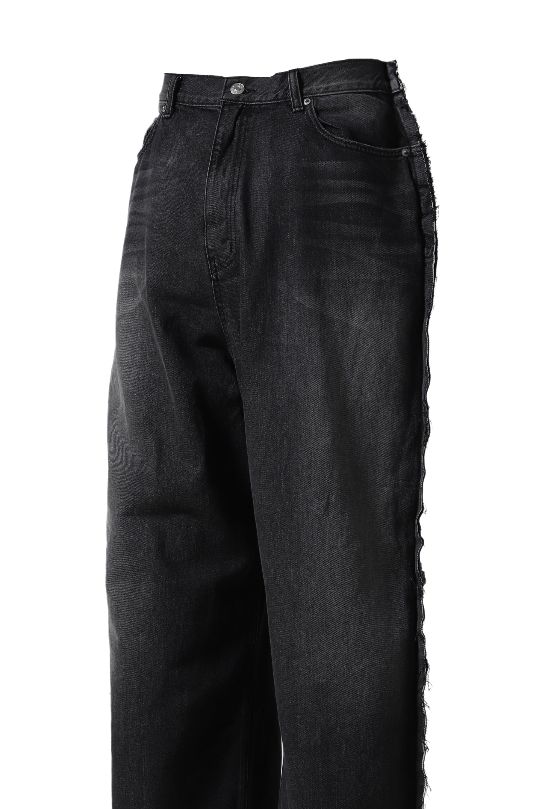 TWO FACED DENIM PANTS / BLK