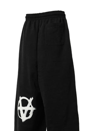 REVERSE ANARCHY BAGGY SWEATPANTS / WASHED BLK WHT