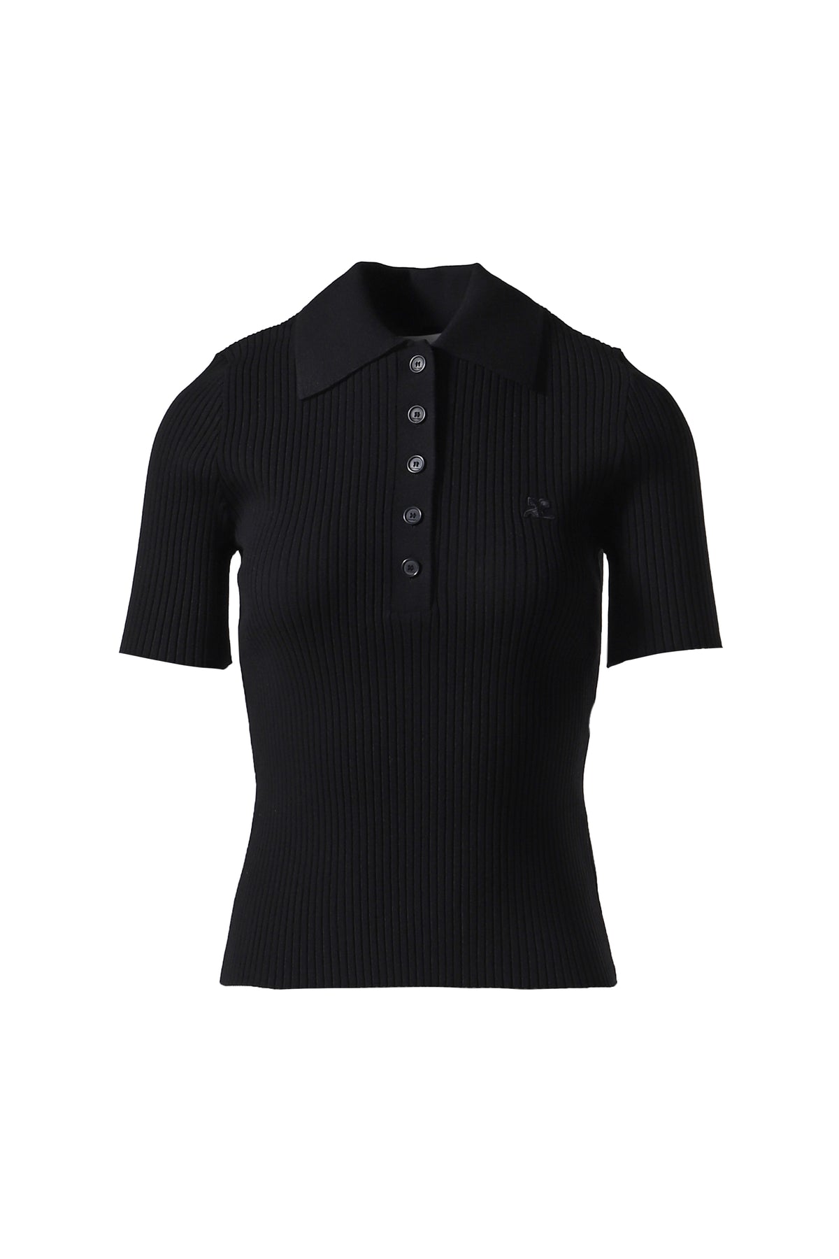 RIB KNIT POLO / BLK