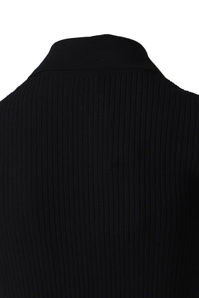 RIB KNIT POLO / BLK