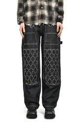 ANGELS STUDDED WORK PANTS / BLK 