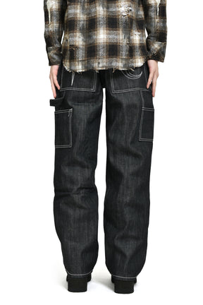 ANGELS STUDDED WORK PANTS / BLK 