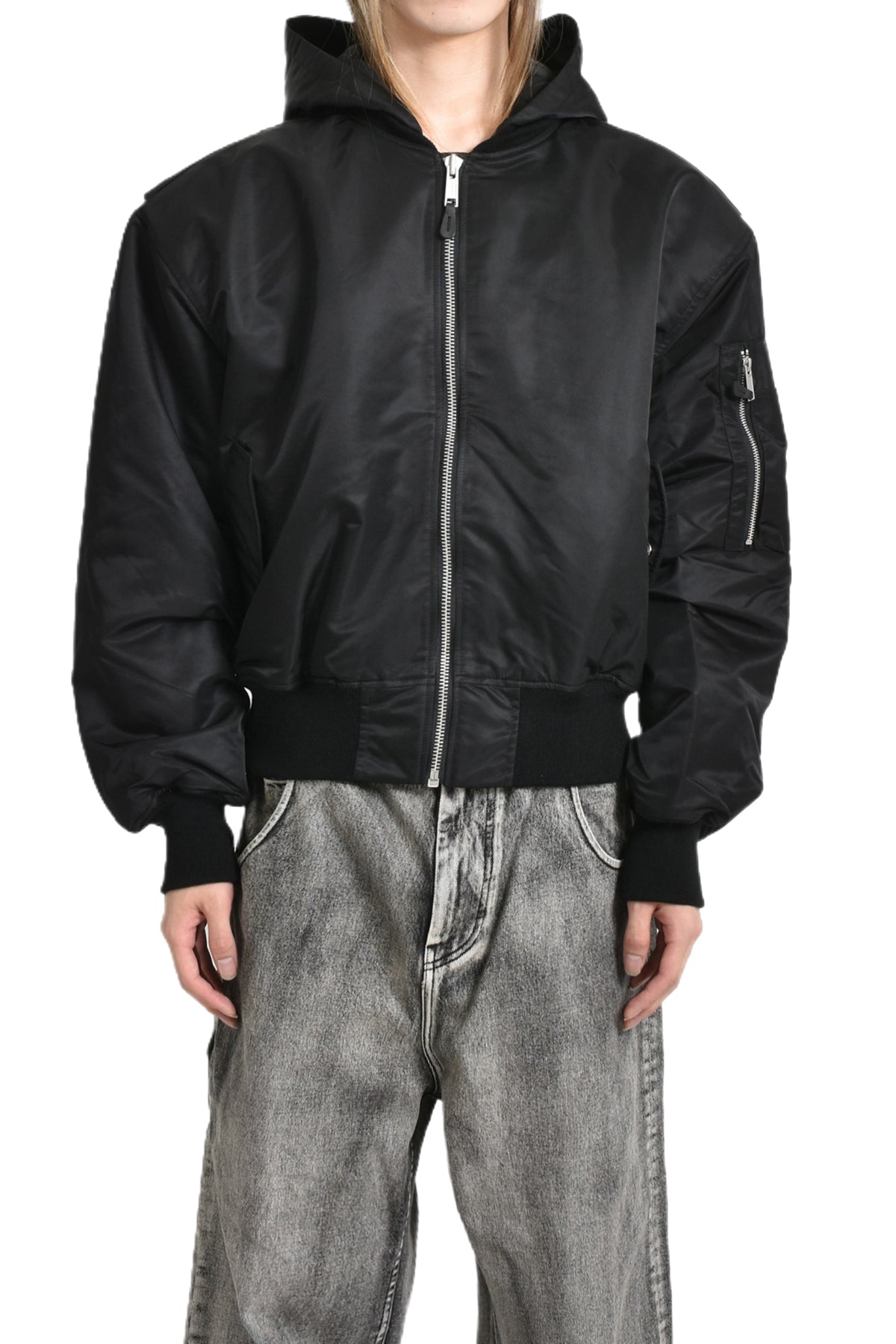 HOODED BROAD BOMBER / OIL