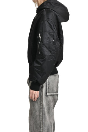 HOODED BROAD BOMBER / OIL