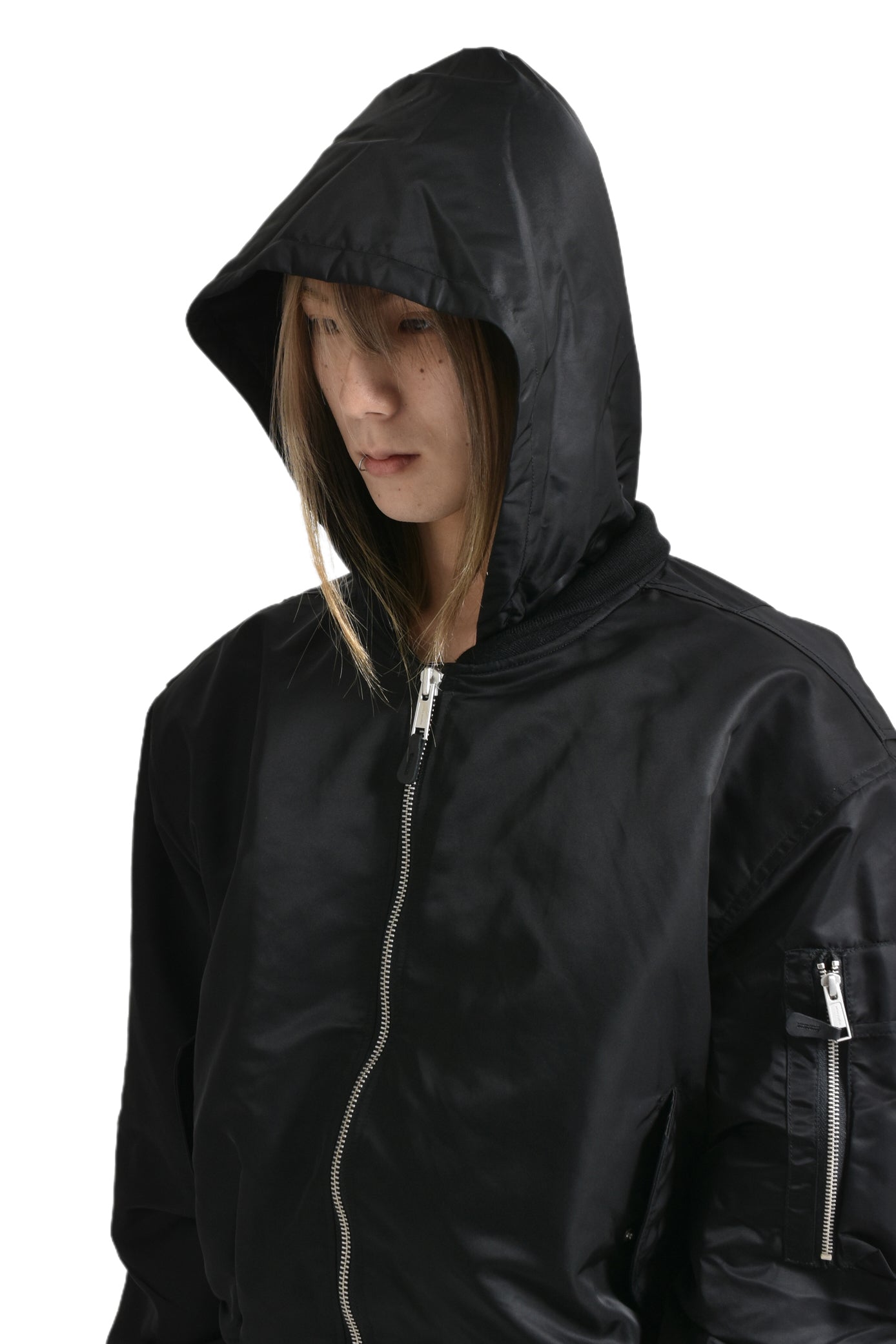 HOODED BROAD BOMBER / OIL