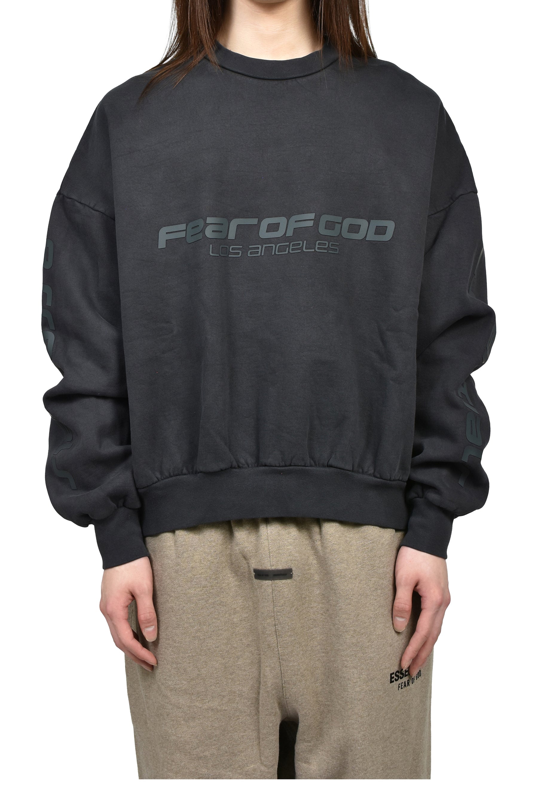 CROPPED RELAXED SWEATSHIRT / VTG BLK
